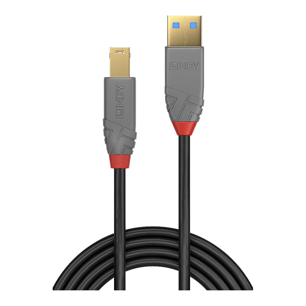 LINDY USB 3.2 Kabel Typ A/B Anthra Line M/M 5m