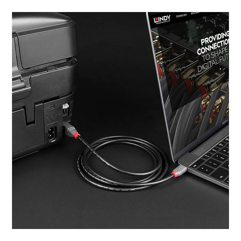 LINDY 1m USB 2.0 Typ C an B Kabel, Anthra Line