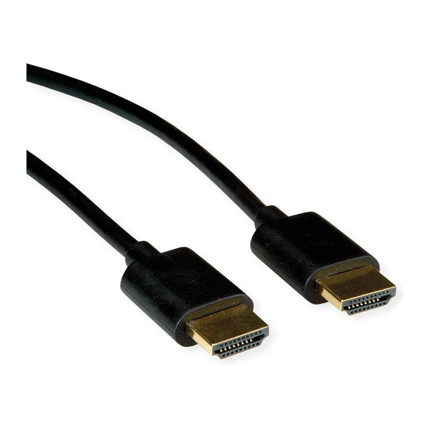 ROLINE HDMI High Speed Kabel mit Ethernet Slim ST-ST schwarz 3m