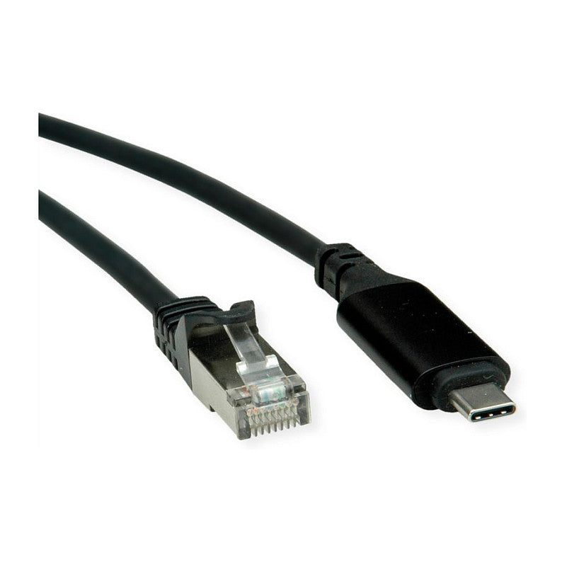 ROLINE USB 3.2 Gen 2 Typ C zu Gigabit Ethernet Konverterkabel schwarz 1m