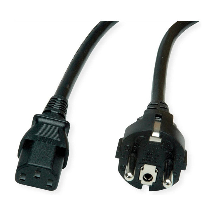 ROLINE Netzkabel IEC-Buchse & CEE7/7-Stecker gerade schwarz 1.8m