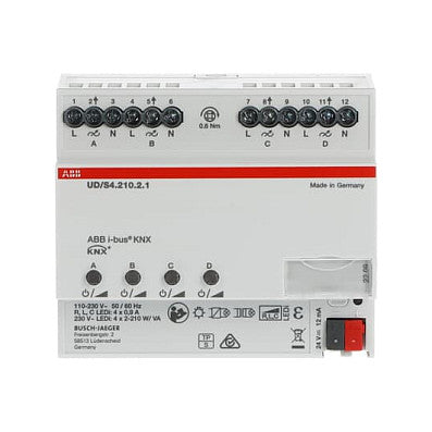 ABB UD/S4.210.2.1 LED-Dimmer 4 x 210 W/VA. Busch-Installationsbus KNX REG-Univer
