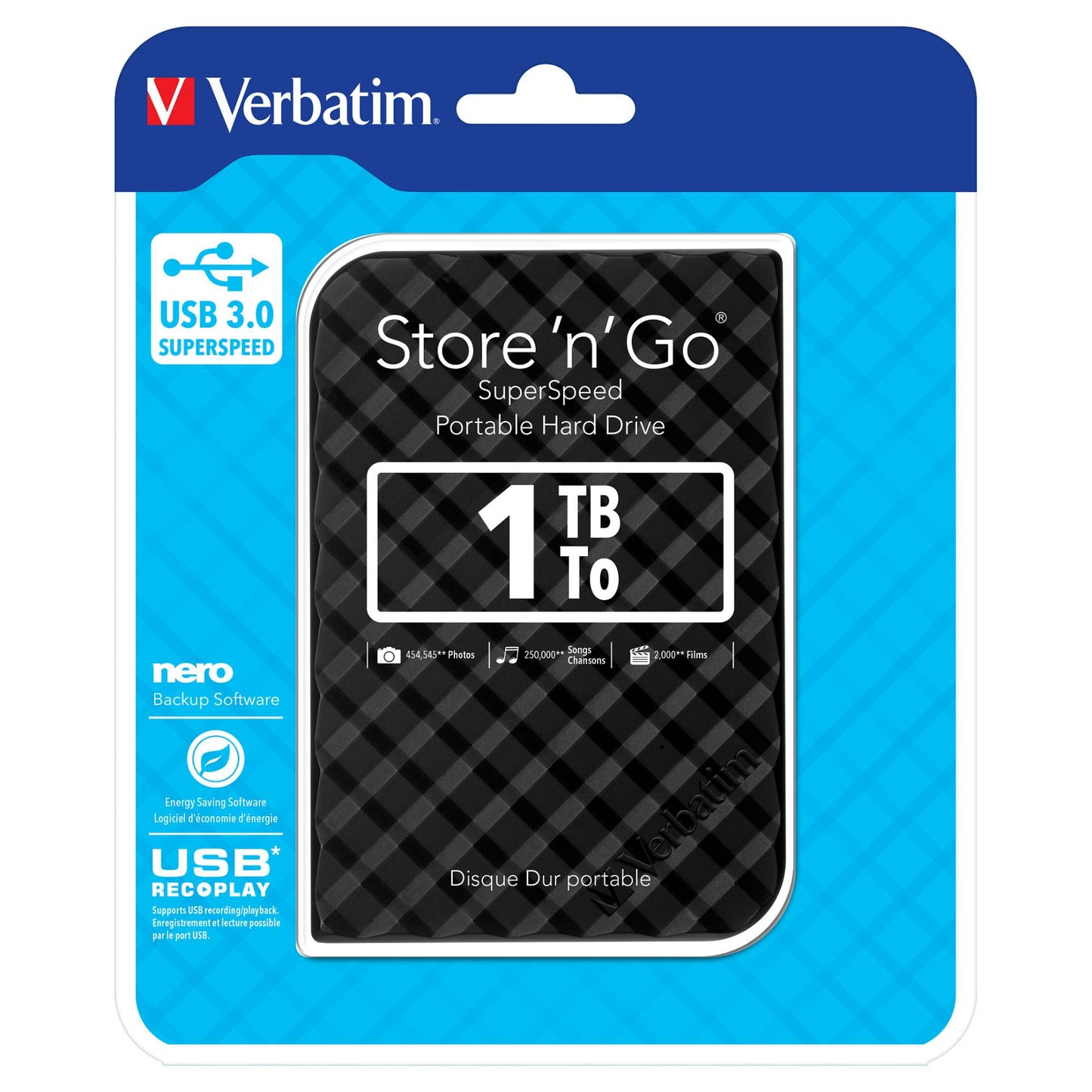 2,5" 1TB Verbatim 6.3cm (2.5") USB 3.0 Store'n Go Gen2 Black retail