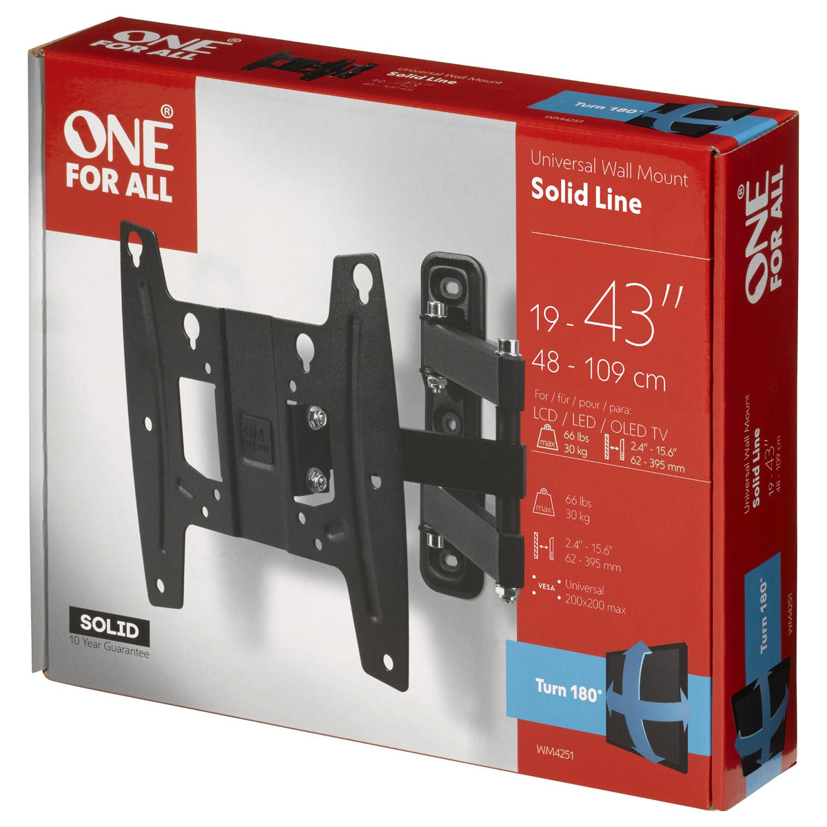 One for all TV Wandhalterung Drehbar (schwarz)