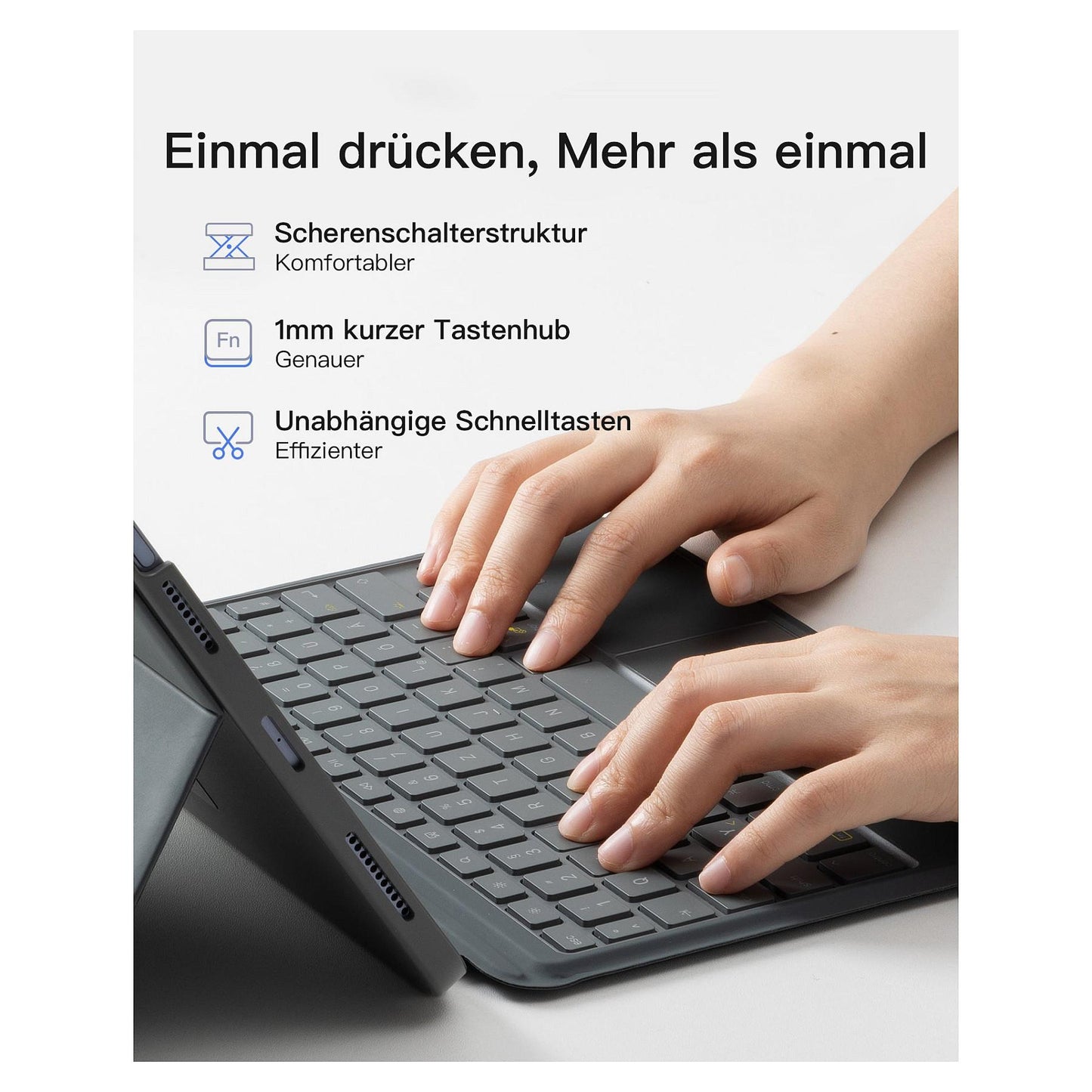inateck Keyboard iPad 11" iPad 10th Gen. Com. QWERTZ gray