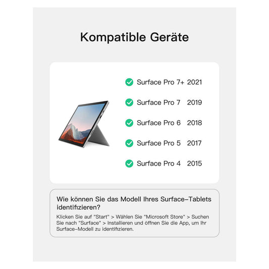 inateck Keyboard Surface gray, Sureface GO 1-4 Com. QWERTZ