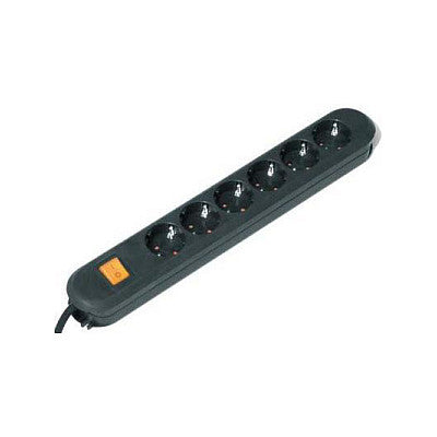 BACHMANN SMART Steckdosenleiste 6x Schutzkontakt Schalter schwarz 3m