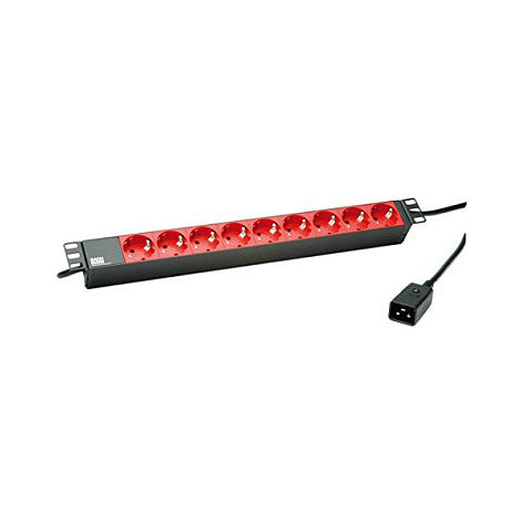 BACHMANN 48.26cm 19Zoll Steckdosenleiste 9x Schutzkontakt C20-Stecker schwarz