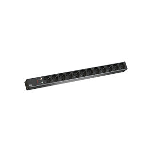 BACHMANN IT PDU ALU 1HE 12x Schutzkontakt Zuleitung mit Schutzkontaktstecker