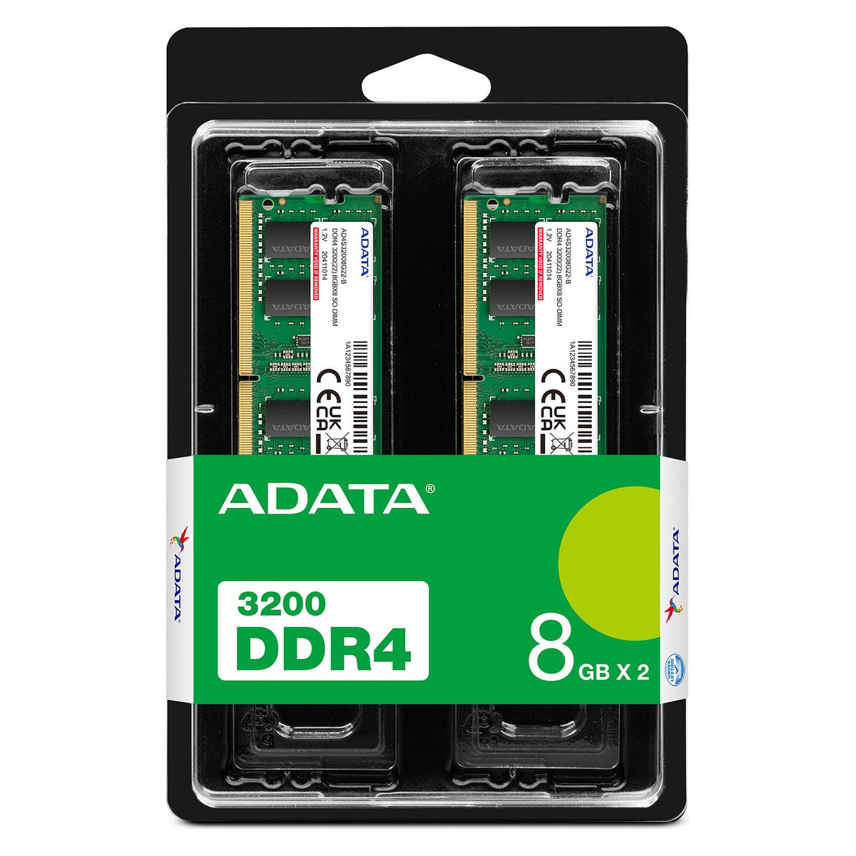 16GB ADATA SO-DIMM 3200 (2x 8 GB) Dual-Kit (grn, AD4S32008G22-DTGN, Premier)