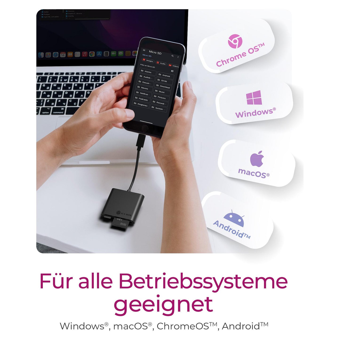 Adapter IcyBox ext. Multi Kartenleser Type-C USB 3.0 extern retail