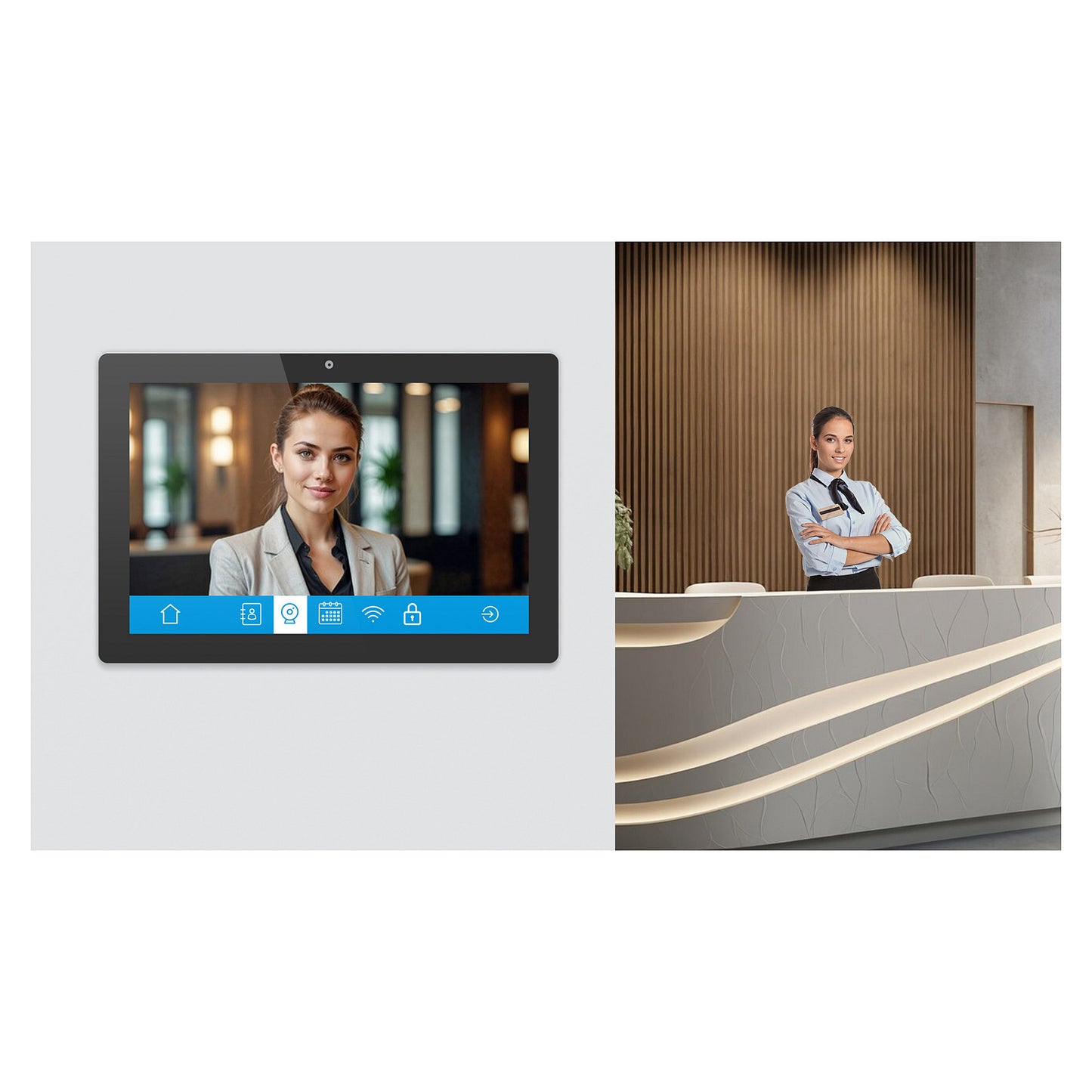 25,5cm/10,1" (1280x800) iiyama ProLite TW1023ASC-B3P 16:10 IPS 25ms 60Hz HDMI USB LAN PoE Webcam Mic Speaker Black