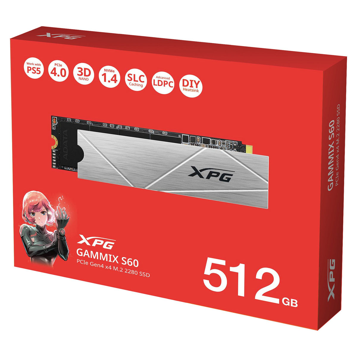 M.2 512GB ADATA XPG GAMMIX S60 BLADE (PCIe 4.0 x4, NVMe, M.2 2280)