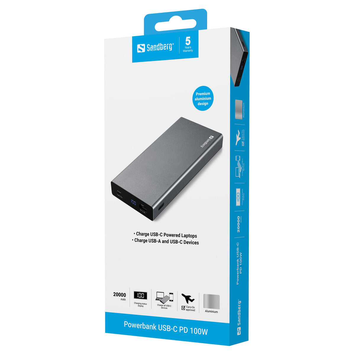 SANDBERG Powerbank USB-C PD 100W 20000