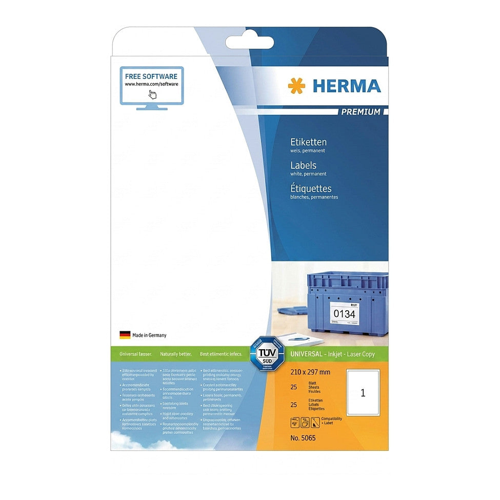 HERMA Etiketten Premium A4 weiß 25,4x10 mm Papier 4725 St.
