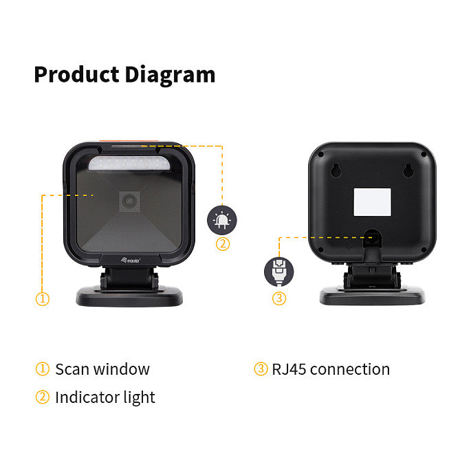 Equip 2D-Omni-Direkt. Desktop Barcodescanner USB 1MP schwarz