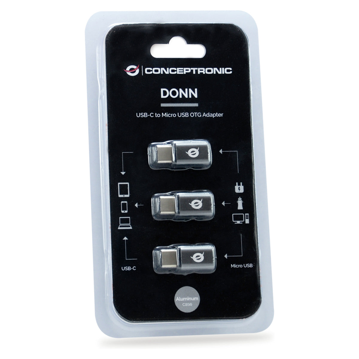 CONCEPTRONIC Adapter USB-C->Micro-B2.0 3Stk 480Mbs OTG gr
