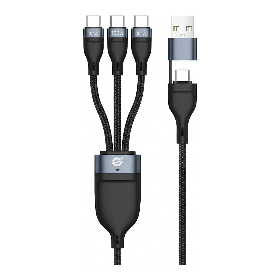 CONCEPTRONIC Kabel USB-C/-A2.0->3xUSB-C 480Mbs 1.50m sw