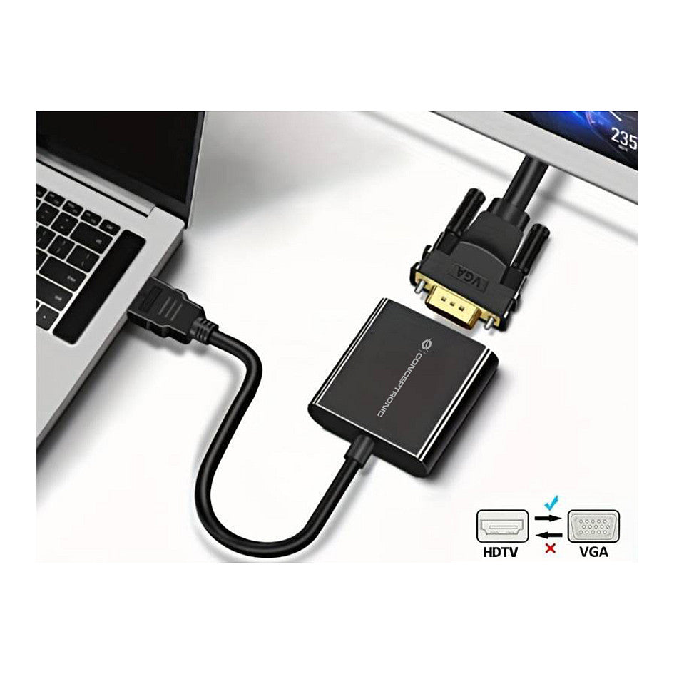 CONCEPTRONIC Adapter HDMI->VGA 1080/60Hz 0.25m sw