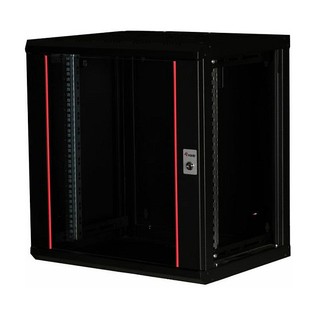 19" Netzwerkschrank Glastür PM 600x450mm 12HE schwarz