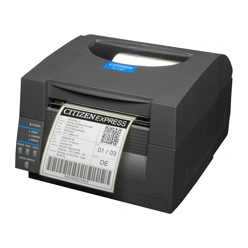 Citizen CL-S521II label printer direct thermal roll (11.8 cm) 203 dpi up to 150 mmsec USB, serial bl
