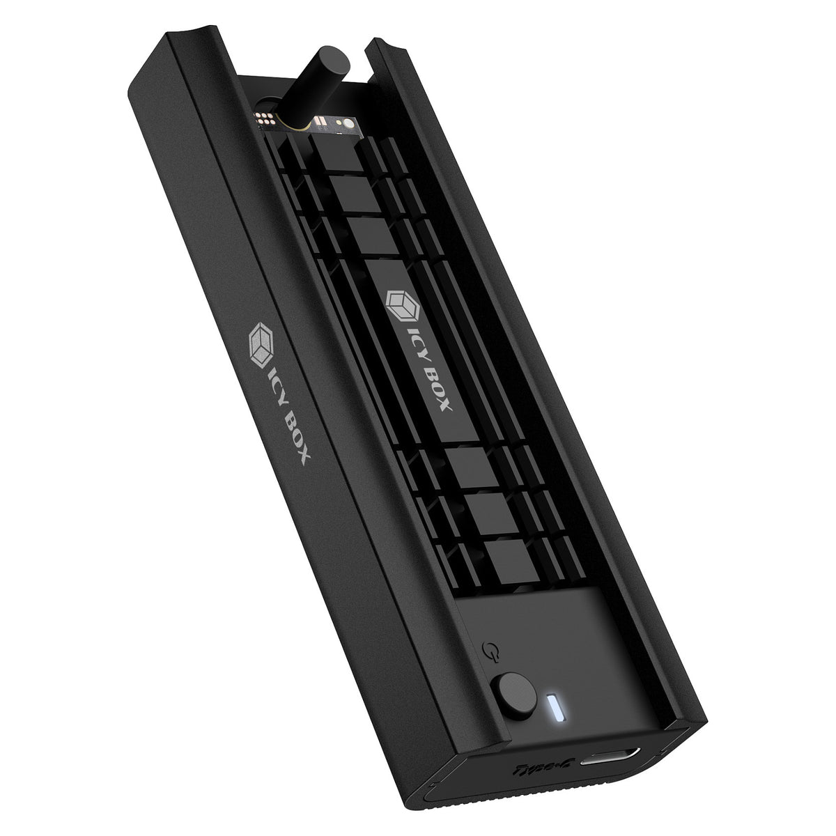 ICY BOX M.2 NVMe & SATA Docking, USB 3.2 Gen 2 Type-C®, Werkzeuglos, Aluminium, schwarz