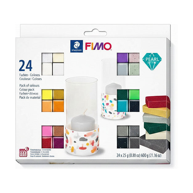 FIMO 8013 C - Modellierton - Schwarz - Blau - Kupfer - Gold - Grün - Grau - Perleffekt - P