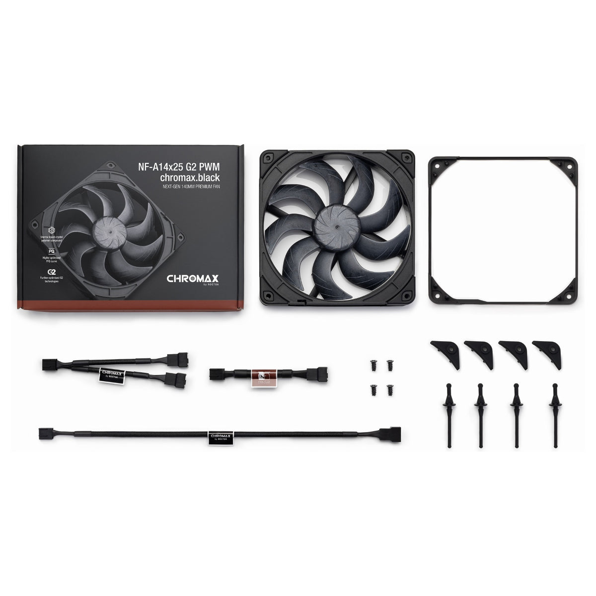 140mm Noctua NF-A14x25 G2PWM chromax.black