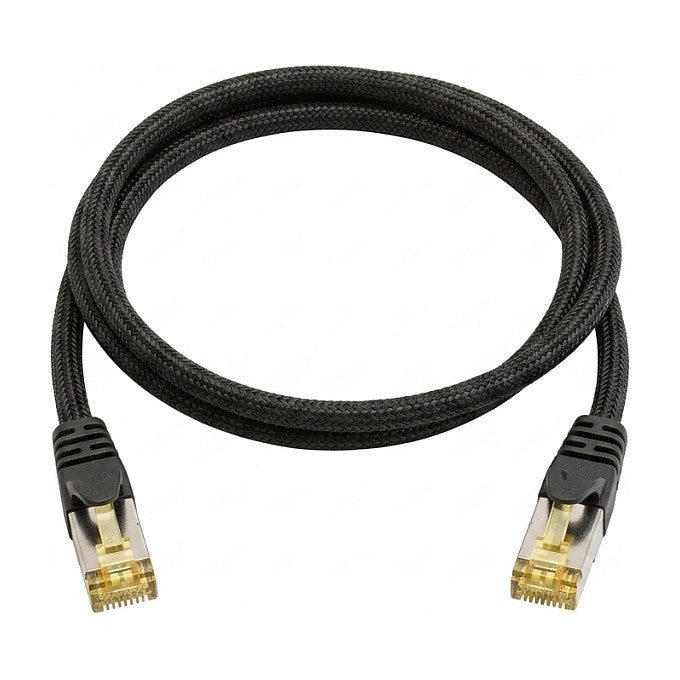 Python Patchkabel mit Cat.7 Rohkabel S/FTP PiMF halogenfrei 0,25m schwarz