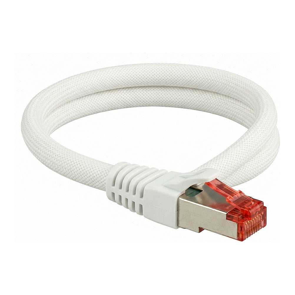 Python Cat.6 Patchkabel mit Nylongeflecht weiß 1,5m