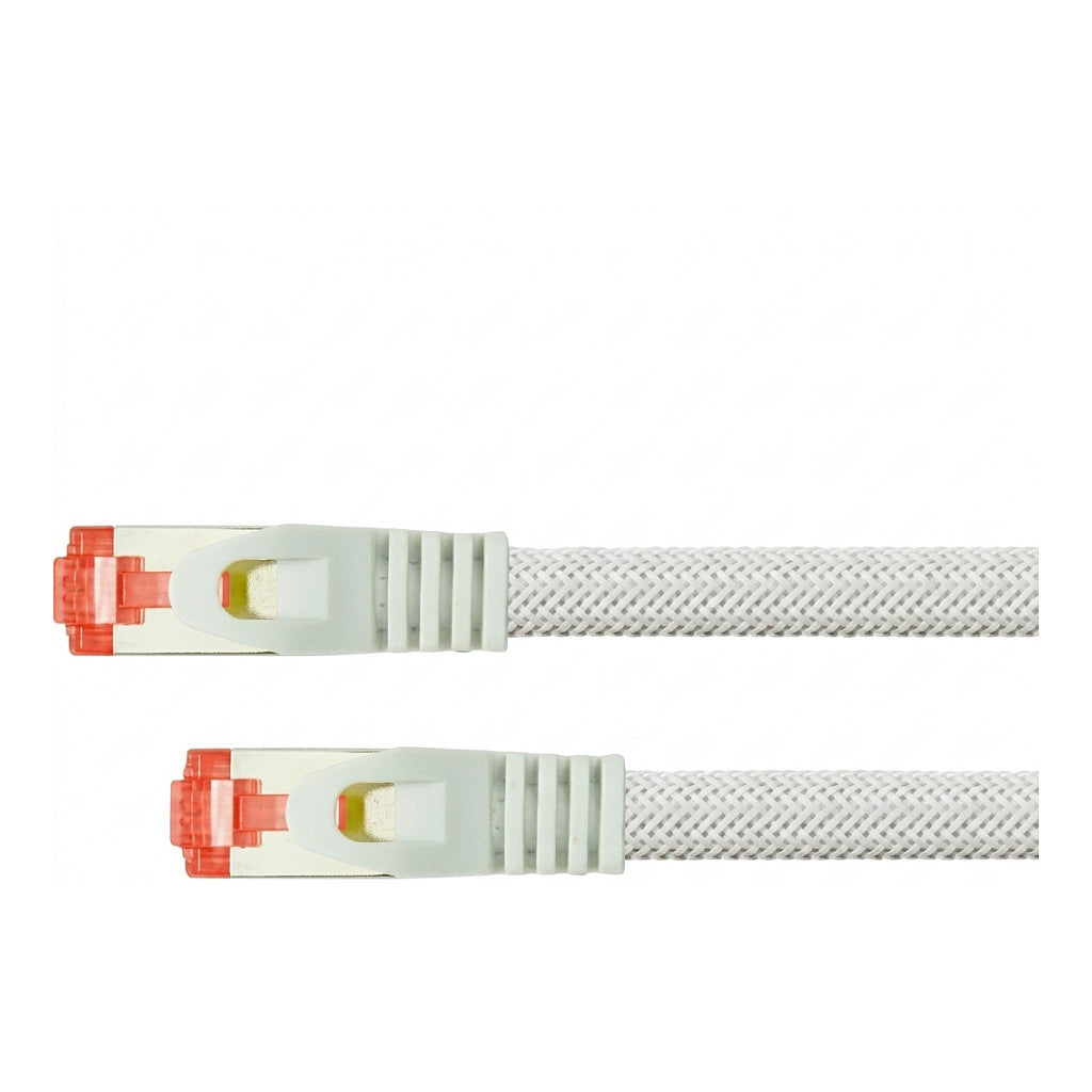Python Cat.6 Patchkabel mit Nylongeflecht weiß 5m