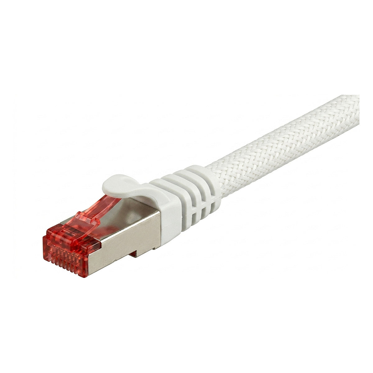 Python Cat.6 Patchkabel mit Nylongeflecht weiß 7,5m