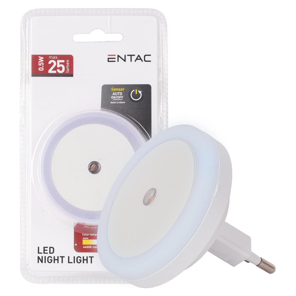 Entac Nachtlicht 0.5W Kreis CW White Dämmerungssensor