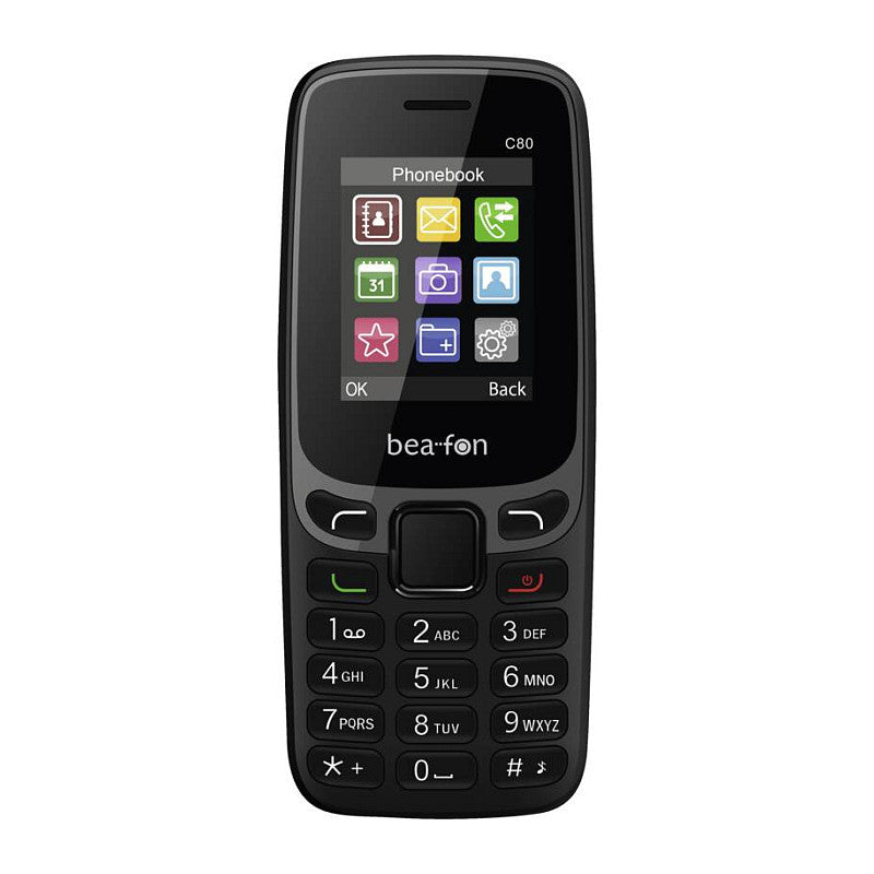 Beafon C80 - 2G, Classic Line, Feature Phone, schwarz, Dual SIM