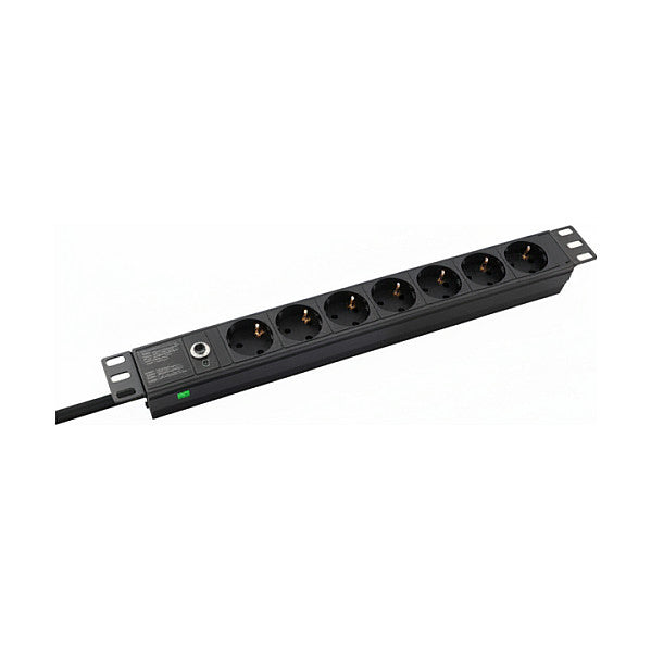 helos 19" Steckdosenleiste PROFESSIONAL, 8-fach, schwarz, 2,0m, ohne Schalter