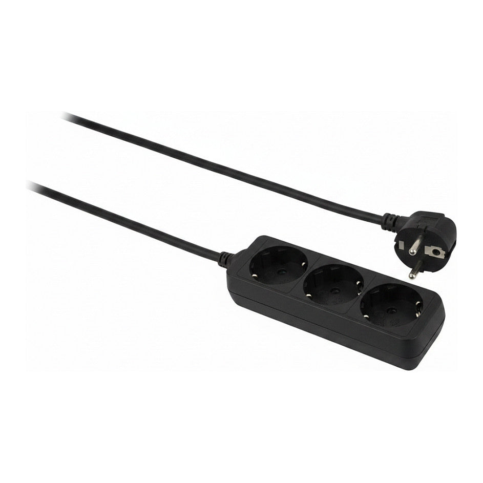 helos Steckdosenleiste CLASSIC, 3-fach, schwarz, 5,0m, ohne Schalter