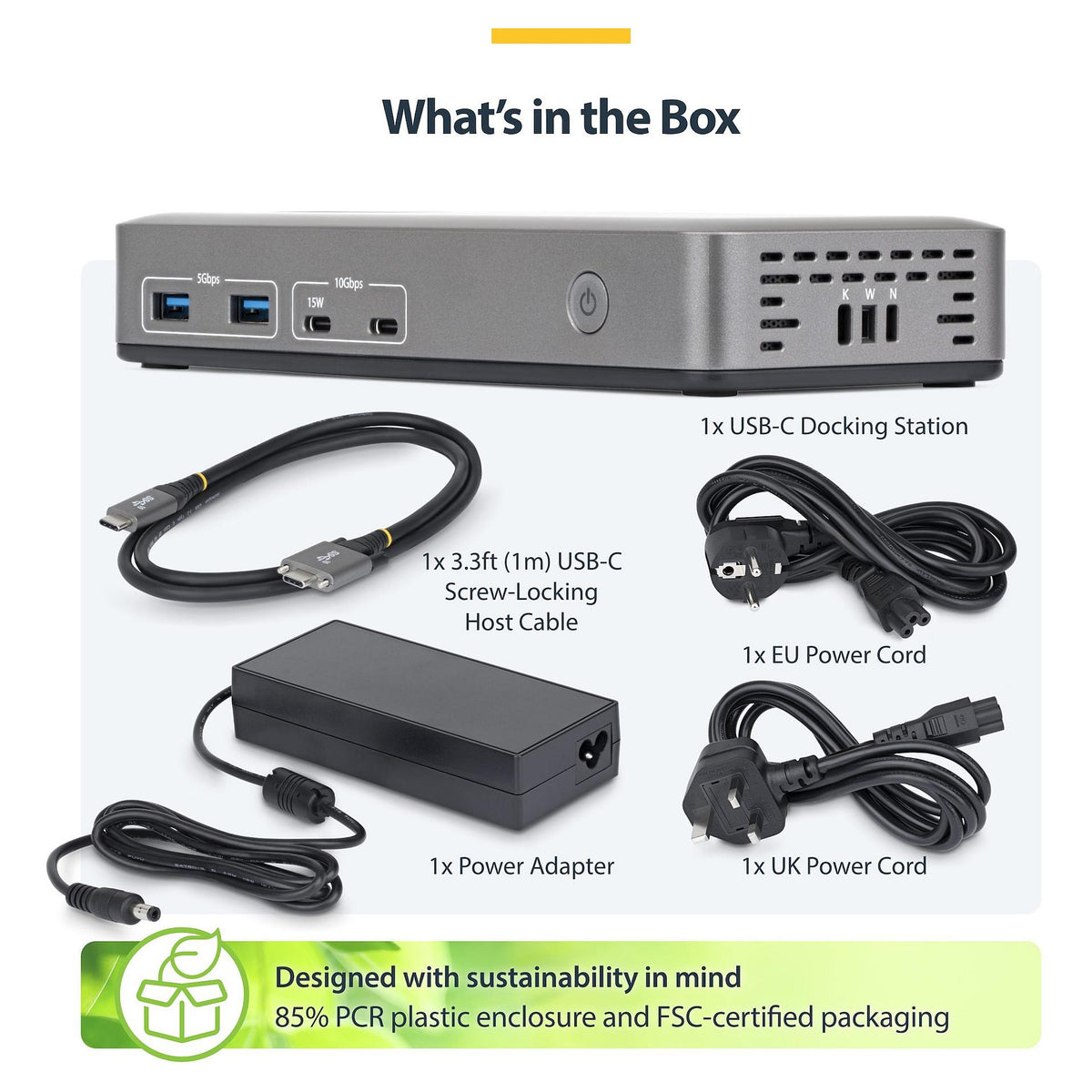 D StarTech 3X MONITOR USB-C DOCK 100W PD