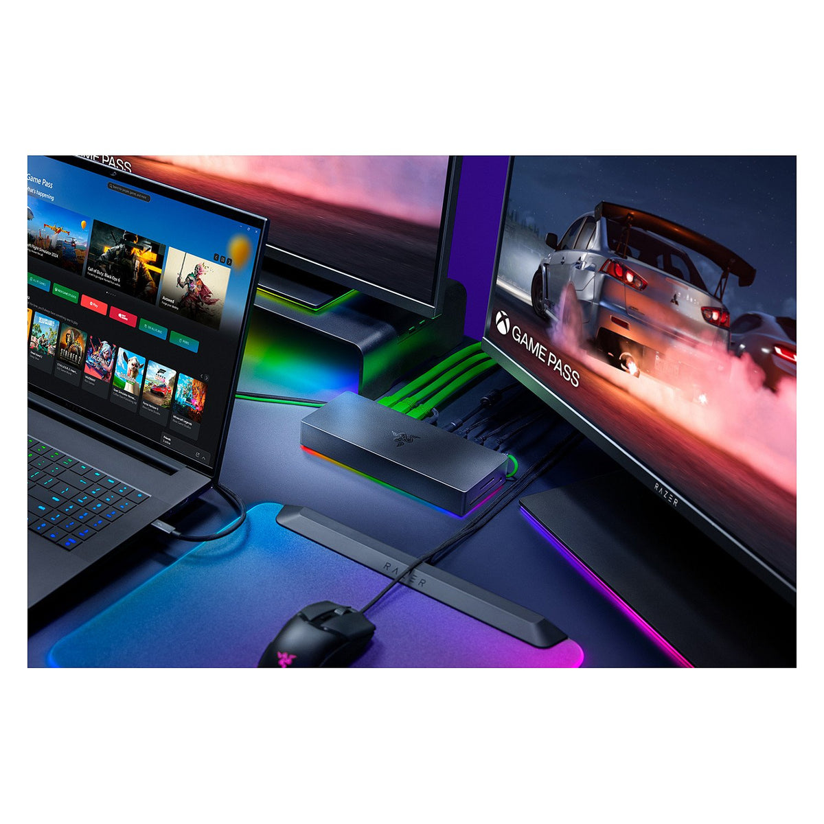 Razer Thunderbolt 5 Dock Desktop-RGB-Dock für mehrere Geräte & Bildschirme, schwarz
