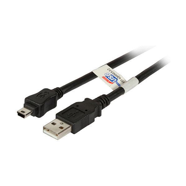 EFB USB2.0 Anschlusskabel A-Mini B (5polig), St.-St., 0,5m, schwarz, Premium