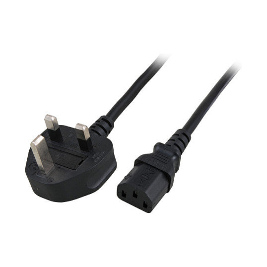 EFB Netzleitung UK BS1363A - C13 180, schwarz, 2m, 3x1.00 mm