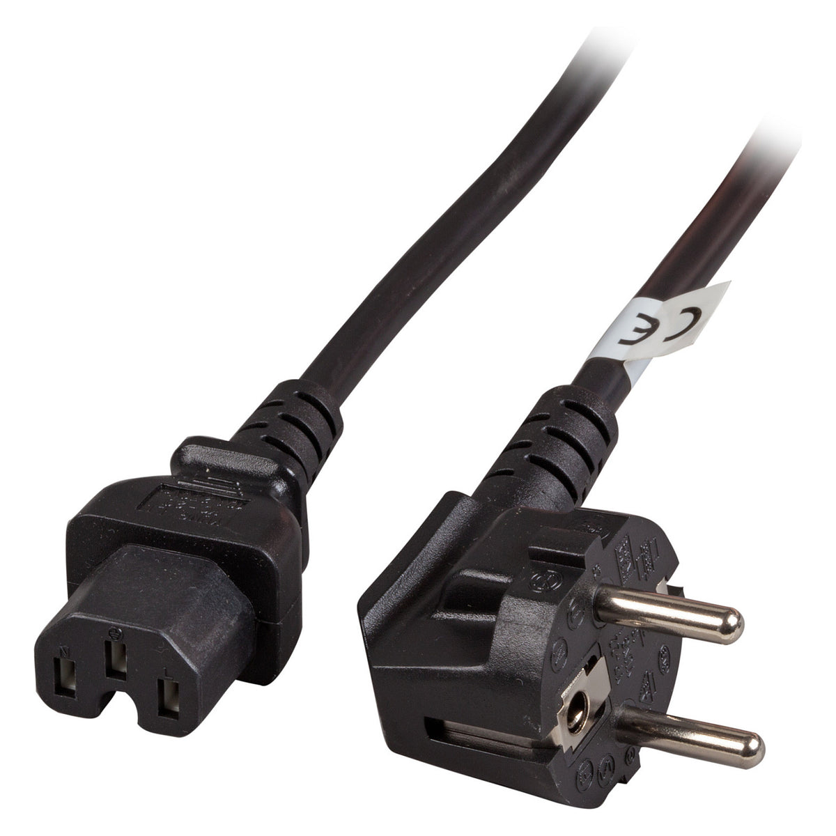 EFB Warmgerteleitung CEE 7/7 90 auf C15, schwarz, 3 m, 3 x 1,00 mm H05RN-F (Gummi)