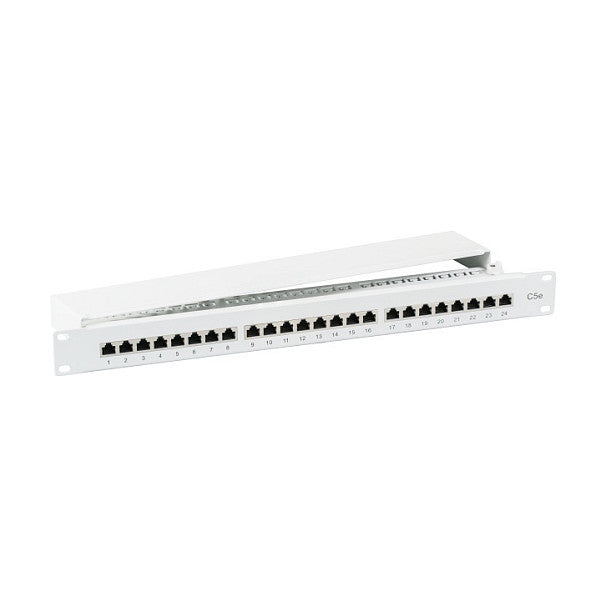 EFB Patchpanel STP 24xRJ45 Cat.5e, 19 1HE, RAL7035 grau