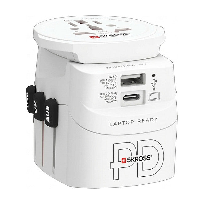SKROSS Pro Light USB AC45PD World incl. USB-C cable white