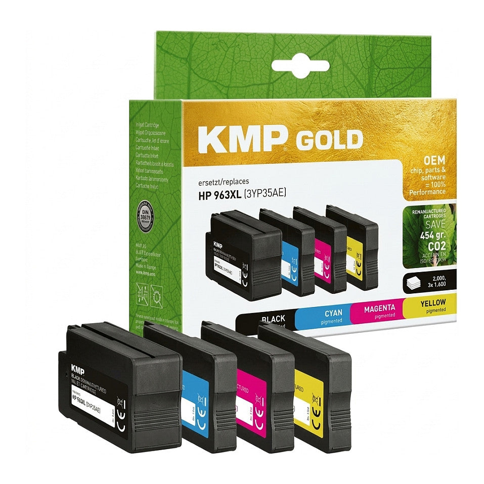 KMP 1766,6005 MultiPack black, cyan, magenta, yellow pigm. ink ersetzt HP963XL (3YP35AE)