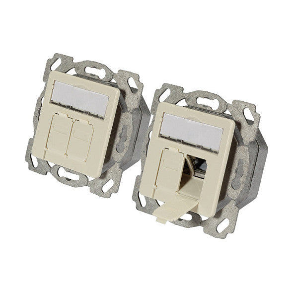 EFB Datendose Cat.6A rechts/links,Unterputz,2xRJ45,weiß