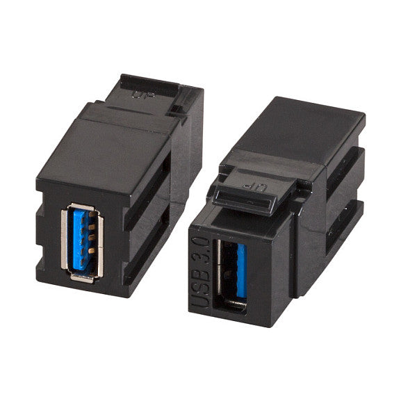 EFB Keystone Einbauadapter USB3.0 A - A, schwarz