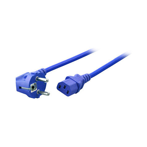 EFB Netzleitung Schutzkontakt 90 - C13 180, blau, 3,0 m, 3 x 1,00 mm