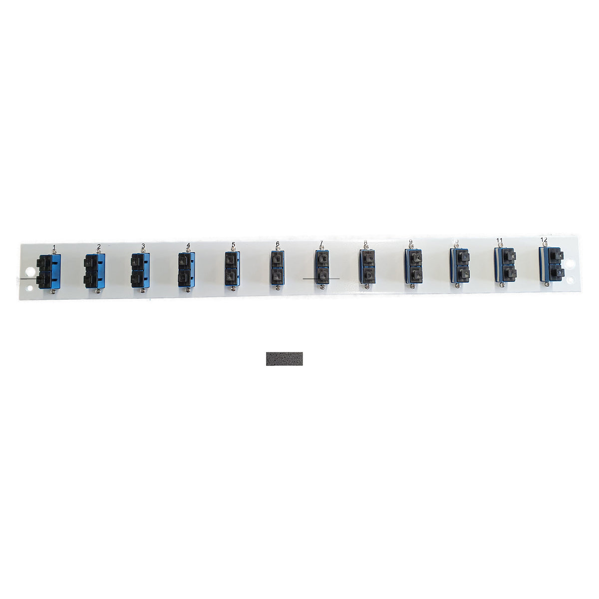 EFB Bestckte Frontblende mit 12 x SC Duplex Kupplung OS2 vertikal, schwarz