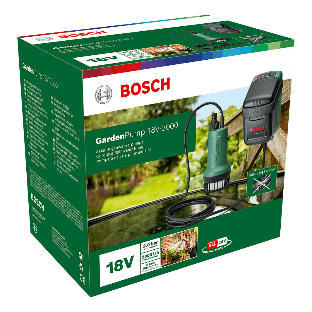 Powertools GardenPump 18V-2000 solo, Tauch- / Druckpumpe (grn/schwarz, ohne Akku und Ladegert, POWER FOR ALL ALLIANCE)