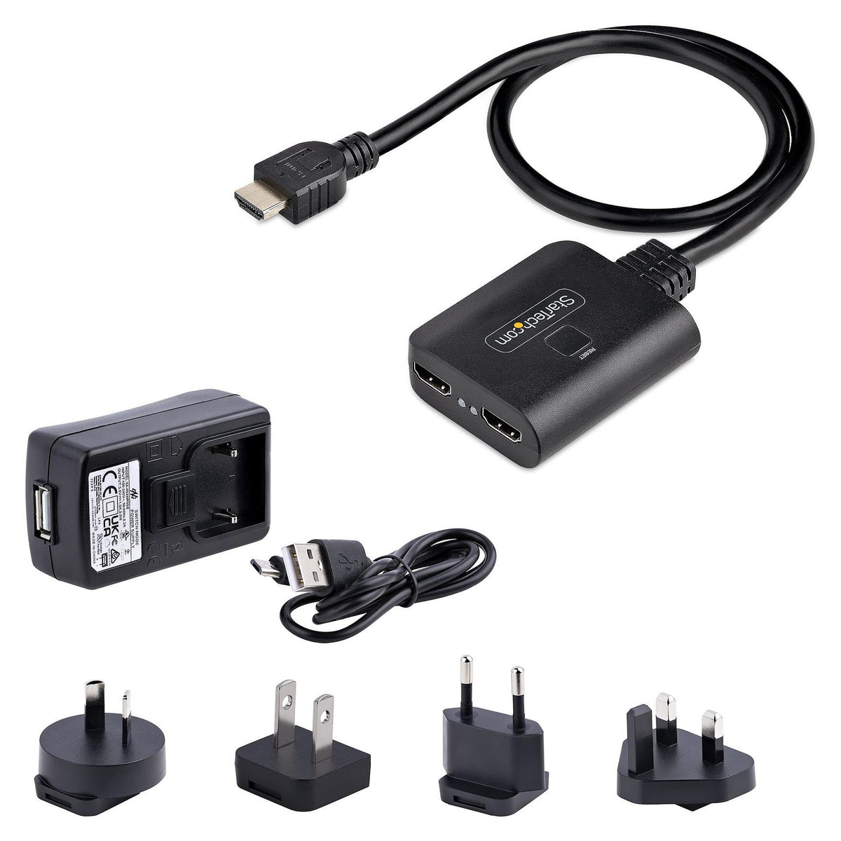 STARTECH.COM 2-Port HDMI Splitter 4K 60Hz HDMI 2.0 Video 4K HDMI Splitter 1In 2Out 1x2 HDMI Verteiler 4k HDR/HDCP Dual HDMI Splitter